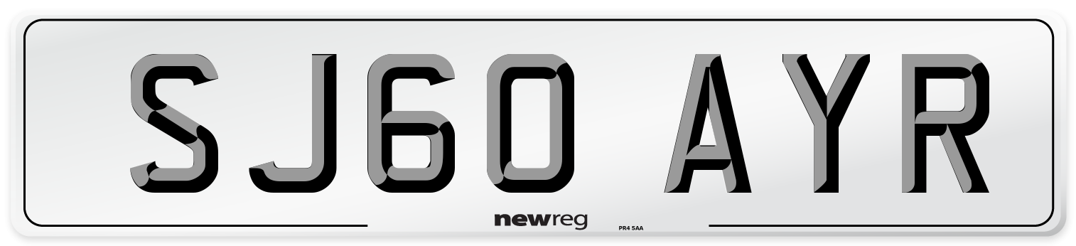 SJ60 AYR Number Plate from New Reg
